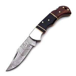 Nordic Forge NF609 Hot Selling Damascus Steel Folding <b>Knife</b> Back <b>Lock</b> Resin Rosewood Handle Sheath Pocket EDC Camping Hunting - Product Image 2