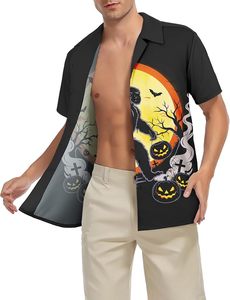 Camisa Hawaiana de Manga Corta con Estampado de Bigfoot para Hombre, Camisa de Vacaciones Negra de Popelina Transpirable con Cuello Camisero - Product Image 5