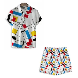 Conjunto de Shorts Casuales de Verano Personalizables para Hombre, Conjuntos Deportivos de Punto Unisex de 2 Piezas, Camiseta de Manga Corta de Algodón para Mujer - Product Image 4