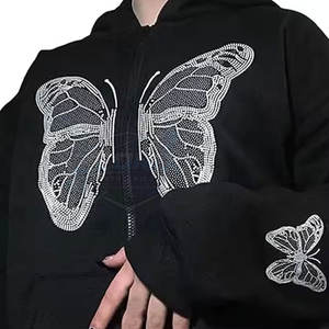 Prix Abordable, Service OEM, Sweat-shirts d'Hiver Personnalisables pour Hommes avec Strass, 100% Coton Polaire, Grandes Tailles, Haute Qualité - Product Image 3