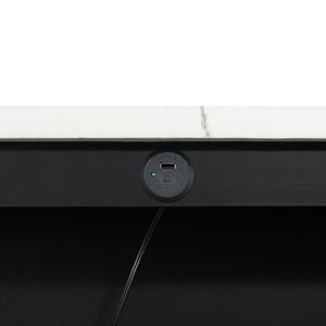 Transitional 3pc Dining Room Set Gloss <b>Table</b> Top with Storage Shelves 2 <b>Side</b> Stools in Black Ivory <b>White</b> - Product Image 5