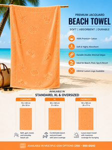 500 GSM 100% Cotton Beach Towel 70 x 140 cm Custom Logo Private Label Wholesale Manufacturer - Product Image 2