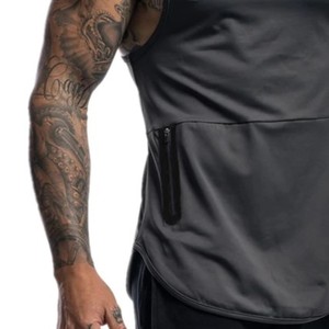 Camiseta sin Mangas Negra Vintage para Hombre Harry Johnson, Cuello Redondo, Tejido de Spandex/Poliéster, Color Sólido, Casual, Secado Rápido, Ecológica - Product Image 4