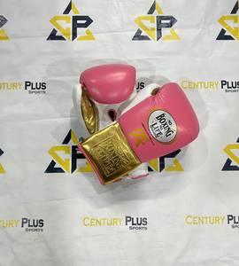 Nouvelles gants de boxe en cuir véritable de vachette, design élégant, haute qualité, blanc, rose, doré, avec lacets, logo personnalisé, pour l'entraînement. - Product Image 2
