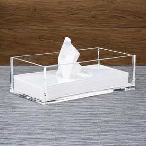 Boîte à mouchoirs en acrylique transparent de luxe, porte-mouchoirs transparent moderne pour la maison, l'hôtel, le bureau - Product Image 1
