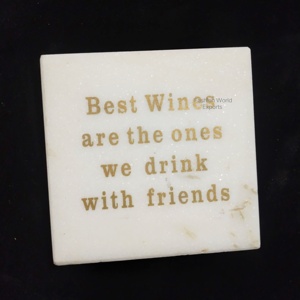 Handcrafted Custom Marble Stone <b>Coaster</b> with Gold Logo & Text Personalized <b>Drink</b> <b>Coaster</b> <b>for</b> Business, Branding, & Gifts - Product Image 2
