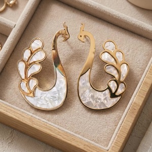 Peacock Shape Brass Wardrobe Handle Mother Of Pearl Inlay European Style Durable Furniture <b>Door</b> Pull - Product Image 3