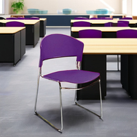 Chaise empilable moderne légère en acier et plastique pour bureau, école, hôpital, conférence, hôtel, salle à manger - Mobilier commercial