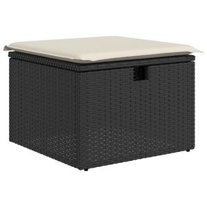 Conjunto de Sofás de Jardín en Negro y Blanco Crema para Muebles de Patio - Product Image 6