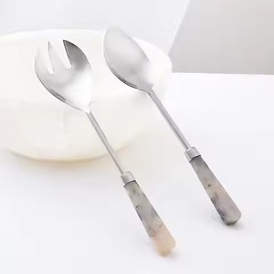 Stylish Metal Salad Serving Set Resin Handle for Restaurant Hotel and Dining Table Serving Purpose - Product Image 1