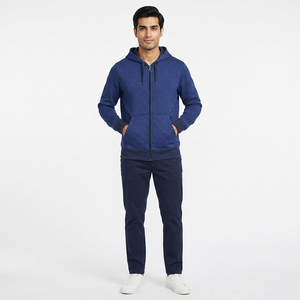 Customizable 2026 Men's Oversized Zipper-Up Heavyweight Terry Fabric 100% Cotton Breathable Eco-Friendly Embroidered Logo Hoodie - Product Image 4
