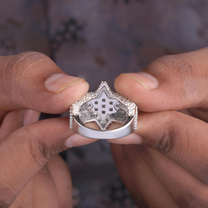 Luxury Moissanite <b>Crown</b> Star <b>Ring</b> Sterling Silver Iced Out Mens Statement Fashion Jewelry Hip Hop <b>Ring</b> - Product Image 6