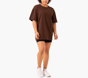 Camiseta para mujer, camisetas sencillas con estampado de color liso y cuello redondo, moda de verano, ajuste holgado, informal, 100% algodón, Jersey transpirable - Product Image 4