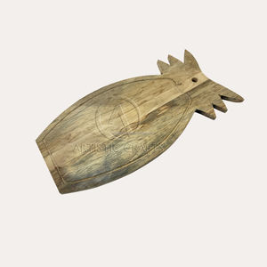 Tabla de cortar de madera de mango ecológica al por mayor con diseño de hoja duradera para uso en cocina restaurante Hotel - Product Image 3