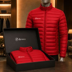 Vente en gros – Nouvelle veste d'hiver décontractée pour homme, modèle 2026, design unique, rouge, en duvet, col montant, fermeture éclair, coupe-vent, en polyester - Product Image 5