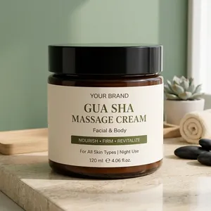 Crema de Masaje Gua Sha de Marca Privada, 120 ml, Nutre, Reafirma y Revitaliza, Uso Nocturno, Para Todo Tipo de Piel, en Botella - Product Image 1