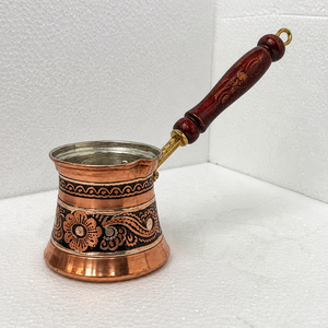 Handmade Engraved Copper Turkish Coffee Pot Cezve Ibrik Wooden Handle <b>Arabic</b> Greek Espresso Coffee Maker Milk Warmer Gift Pot - Product Image 2