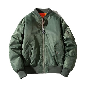 Custom Logo Casual Streetwear Windproof Men's Bomber Jacket Polyester/Nylon Varsity Style Zipper Men's Jacket - Product Image 2