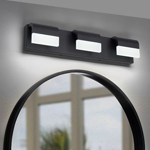 Contemporary LED Bathroom Vanity <b>Light</b> Fixture Dimmable 3-<b>Light</b> Wall <b>Sconce</b> in Matt Black for Over Mirror Lighting - Product Image 3