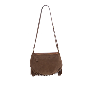Nouveau design de rabat en cuir de vache marron Selle peint à la main, corps en daim de vache Choc, frange et poignée - Product Image 2