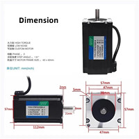 Motor Stepper NEMA23 2.8N.m 57BYG250H 112mm 2 Fase 1.8 Derajat 3A Hybrid Driver Output Tunggal 8mm DC 24V