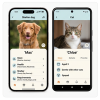 Aplicación RoyalCraft para Adopción de Animales, Rescate de Mascotas y Emparejamiento - Versión Empresarial Compatible con IOS/Android/Linux/Mac