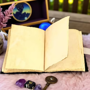 Vintage Leather Journal with <b>Lock</b> A5, Handmade 200 Unruled Cotton Pages, Antique Writing Notebook for Sketching, noting, <b>drawing</b> - Product Image 5