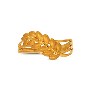 Striking Leafline Gold <b>Ring</b> Elegant Interlocking Heart Design Gold Tone Statement Fashion <b>Ring</b> <b>for</b> Women and <b>Girls</b> - Product Image 3