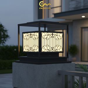 Solar Powered Column <b>Light</b> for Decorative Villa Garden Resort Gate Pillar Post Lamp <b>Wireless</b> Outdoor AC220V IP65 - Product Image 4