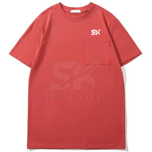 T-shirts unis à poche en coton, best-sellers, en promotion, style streetwear - Product Image 5