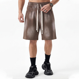 Pantalones Cortos Largos Cómodos de Alta Calidad con Efecto Desgastado por el Sol, Estilo Casual Urbano y Deportivo, Doble Cintura, Transpirables - Product Image 1