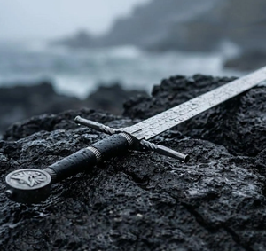 Réplique d'épée de Witcher |   Épée de cosplay Geralt de Rivia |   Épée Fantastique Antique en Acier Inoxydable Double Face Plaqué Argent |   Mur - Product Image 4