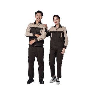 Cotton Anti Shrink Engineering Workwear <b>Uniforms</b> Durable Khaki Fabric Breathable Safety <b>Construction</b> Clothing Wear 4SU - Product Image 4