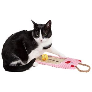 Rascador para Gatos Ecológico y Natural de Sisal y Yute, Alfombra Colgante para Gatos con Juguete - Product Image 4