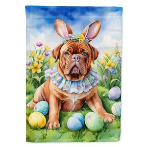 Dogue de Bordeaux ธงอีสเตอร์ไข่ล่าสวนกล่องจดหมายหลากสีแบนเนอร์ตกแต่งลานสำหรับชานบ้านงานศิลปะสำหรับเตียงดอกไม้ - Product Image 1