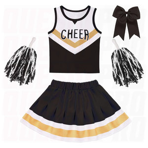 Disfraz de Animadora para Mujeres y Niñas, Uniforme de Animadora para Adultos, Conjunto de 2 Piezas, Camiseta sin Mangas y Falda Plisada, Ropa Deportiva - Product Image 1