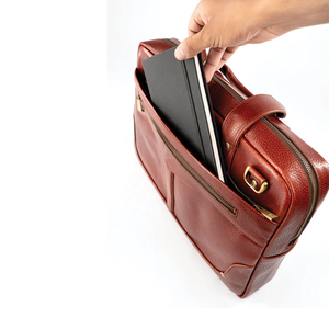 Classic Men’s <b>Leather</b> Laptop Bag Premium Executive Business <b>Briefcase</b> with Large Capacity & Professional Design - Product Image 3