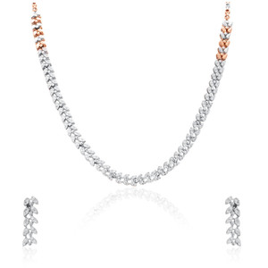 Collar de cadena de oro blanco de 18 quilates con diamantes naturales, diseño continuo de hojas, gargantilla brillante para mujer, proveedor mayorista de joyería B2B - Product Image 6