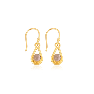 Boucles d'oreilles pendantes en laiton plaqué or, cadeau tendance pour femmes - Product Image 1