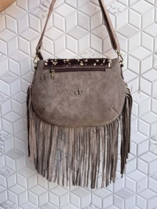 Cuir véritable métallique cheveux sur cacher fourrure sac à main Western fourrure frange fronde sac à main femmes sac à main cadeaux - Product Image 4