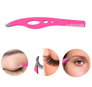 Pince à épiler professionnelle de luxe en acier inoxydable avec peigne à sourcils, outil de toilettage pour l'épilation, poignée confortable pour salon et usage personnel - Product Image 4