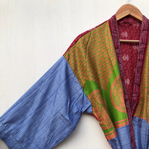 Kimono Sari en Soie Indienne Traditionnel pour Femme, Robe Vintage Bohème Confortable Longue, Robe de Maternité Sexy avec Ceinture, Prix de Gros - Product Image 1
