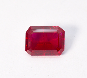 Rubis de laboratoire avec inclusions visibles, taille émeraude, pierres précieuses en vrac, pierre de naissance de juillet, 16x12 mm, 17,20 carats - Product Image 5