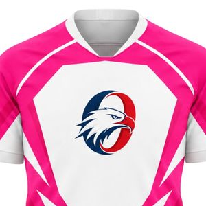 <b>Hot</b> <b>Pink</b> & White Soccer Jersey Uniform Custom Football Kit Quick Dry Team Apparel with Personalized Name Number Design - Product Image 3
