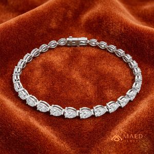 Bracelet en argent avec moissanite, bracelet à maillons fins, bijoux de mode, bracelet tennis pour femme, accessoire élégant et moderne - Product Image 3