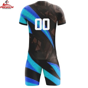 Tenue de football d'été respirante personnalisée, short de sport 100% polyester, antibactérien, séchage rapide, anti-UV, logo personnalisé - Product Image 4