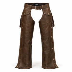 Chaparreras Vaqueras de Cuero Marrón Premium Royal International para Equitación, Protección de Piernas, Rodeo, Rancho y Motociclismo - Product Image 3