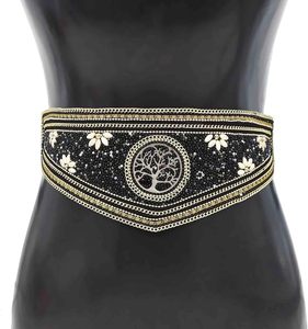 Ceinture brodée haut de gamme à prix de gros, ceinture ethnique pour femmes, idéale pour les saris, les lehengas et les tenues de fête, avec broderie artisanale - Product Image 3