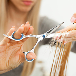 Tijeras de Barbero de Acero Inoxidable con Borde Biselado Convexo, Reposamanos Ajustable con Tornillo, Inserciones para Dedos, Herramienta de Belleza para Cortar el Cabello - Product Image 5