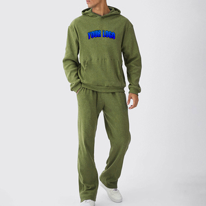 Custom Made Oversized Acid Wash Heavy Weight Sweat Suit Set Clothing Manufacturers for <b>Men</b> Sweat Suits - Product Image 4
